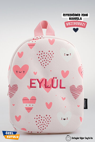 Minilee Mini Aşk Kalpleri – Pembe Kalpli Anaokulu Kreş Çocuk Çantası Kişiye Ö...