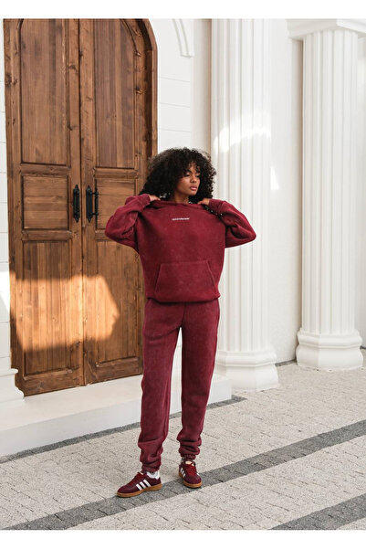 SOLİS MODA Women's Hooded Winter Tracksuit Set 3 Yarn