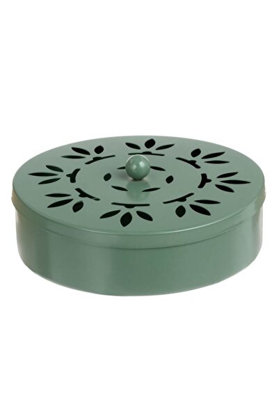 VENITIVO VINDEM CELOR INTELIGENTI VENITIVO metal holder for mosquito coils with 2 coils, ash tray, green, round, 14.5 x 4 cm