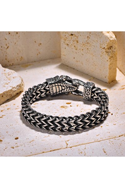 Viking Nordic Gothic Style Stainless & Tarnish-Free Snake Design 316L Steel Bracelet