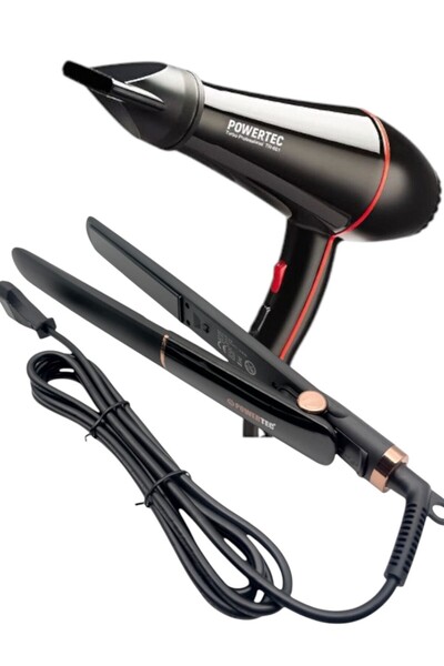 POWERTEC Tr 601 Professional Blow Dryer + Tr-2850 Ceramic Hair Styler Straightener