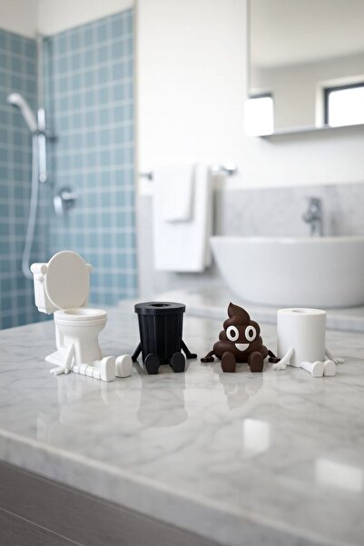 nextprintX Decorative 4-Piece Bathroom Set Figurine