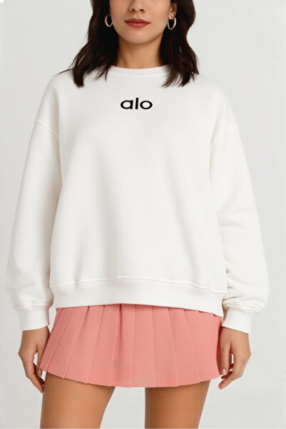 Nisa giyim ve aksesuar Oversized Women's Sweatshirt with Cuffs