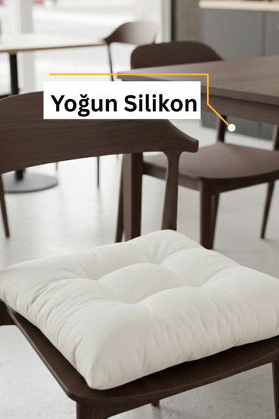 LemonBloom BAF Tekli Sandalye Minderi 40x40 cm - Yumuşak Dokulu Bağcıklı Mutf...