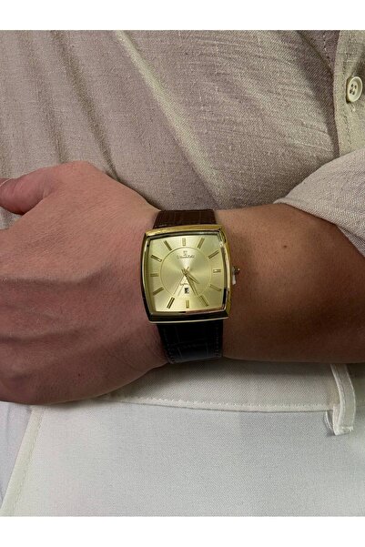 Arvens Vintage White Dial Brown Men's Wristwatch Stainless Leather Band Sturdy Steel Case Does Not Lose Color