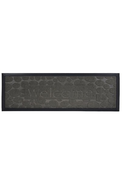 VENITIVO VINDEM CELOR INTELIGENTI VENITIVO® entrance/step doormat, non-slip, rectangular, 'Welcome', 75×25×0.6 cm, gray/black