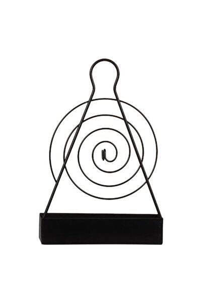 VENITIVO VINDEM CELOR INTELIGENTI Metal stand for mosquito coils with included coils, VENITIVO, ash tray, easy to clean, black, spiral