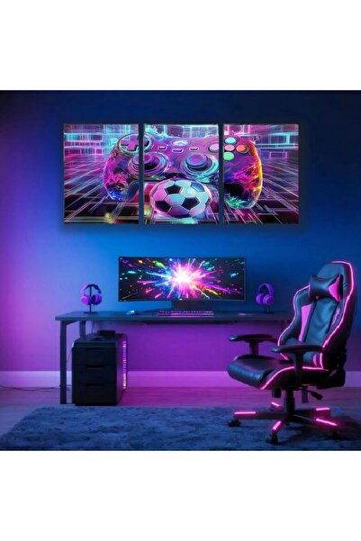 ALAYRA International Framed Video Game & Football Wall Art Set of 3 – Gamer R...