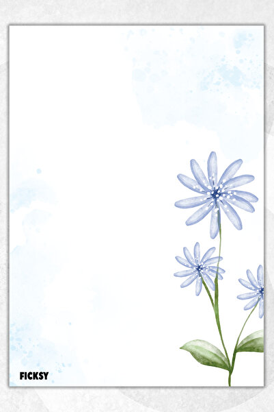 Ficksy Flower Note Paper - A5 Size - 50 Sheets - Notepad - Memopad - Memo Pad - To Do List