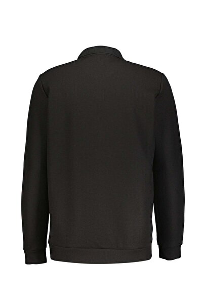 SÜVARİ V Patched Waffle Black Men's Sweatshirt Sw2013700020