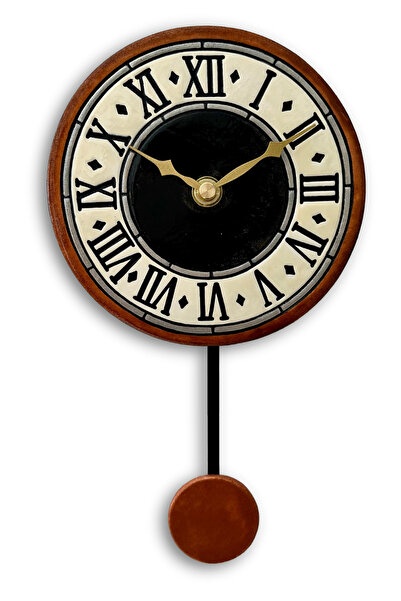 Tick Tack Clocks Roma Antik Gece - Seramik Sarkaçlı Duvar Saati – El Yapımı T...