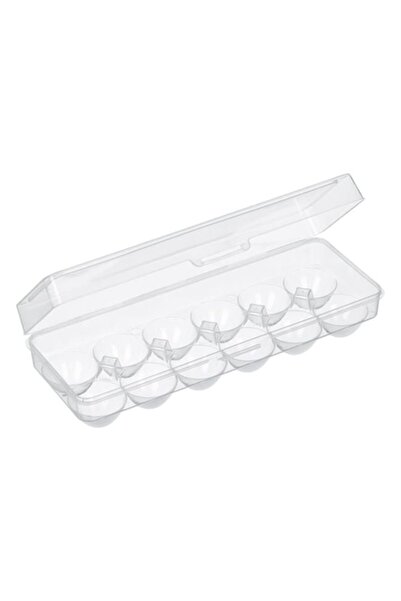 VENITIVO VINDEM CELOR INTELIGENTI Transparent Plastic Egg Tray for 12 Eggs VENITIVO®, Secure Lid, BPA-Free, 28 x 10.2 x 7.2 cm