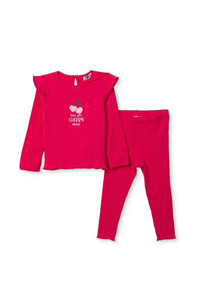 ebebek Hello Baby Hellobaby Baby Girl Blouse-Leggings Ribbed Knit Crew Neck L...