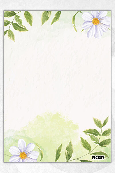 Ficksy Flower Note Paper - A5 Size - 50 Sheets - Notepad - Memopad - Memo Pad - To Do List