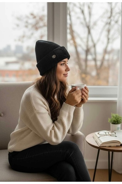 kuru Căciulă de iarnă moale și colorată pentru femei, cu fleece la interior