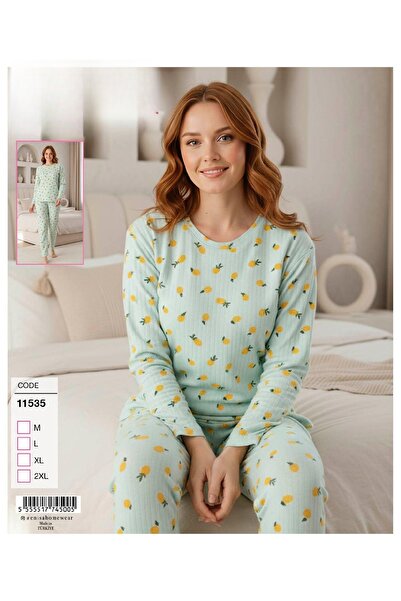 LİLA PİJAMA Cotton Combed Thick Winter Interlock Pajama Set