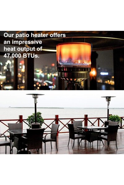 ZM zMartEx Real Flame Outdoor Mushroom Patio Heater 13KW Propane Gas Standing Floor Heater for Outdoors