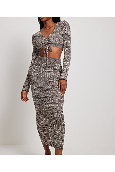 NA-KD Top, Cream/Brown