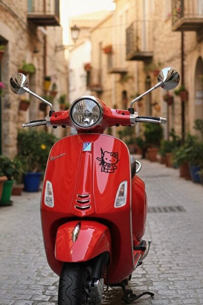 Yalıgraf Reklam Tabela Hello Kitty With Gun 15 cm Oto Sticker Motor Sticker