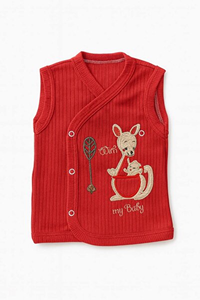 Onouqo Mini Dostlar Cotton Animal Figured 0-3 Months Baby Vest - Unisex - Soft Textured