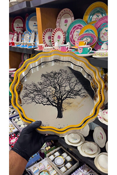 AROW Çırağan Home Milano Ahşap 2’li Büyük Ve Küçük Boy Tepsi Seti