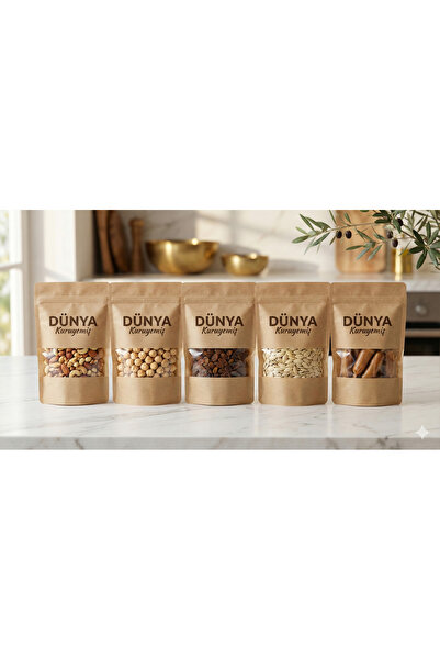 DÜNYA KURUYEMİŞ 5'li Avantaj Paketi - Karışık, Fındık, Badem, Üzüm, Sucuk (Toplam 1.250 KG)