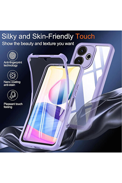 Xiaomi 360° Protective Case (Front + Back) compatible with Poco X7, Transparent with Black Edges