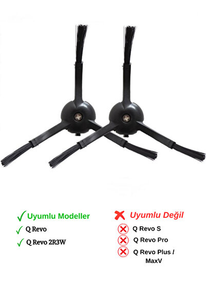 RotRever Roborock Qrevo Compatible Side Brush Replacement Set-Black 2 Pieces