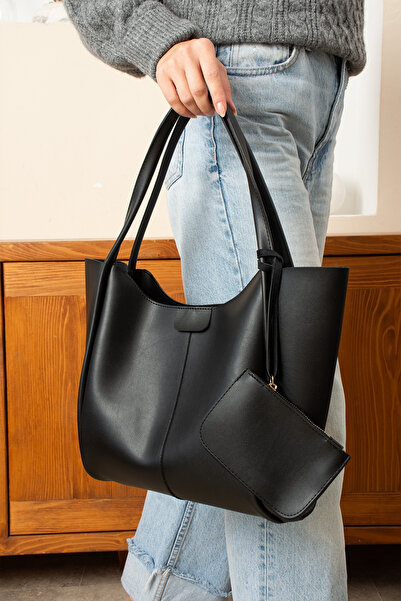 POLOGRAND London Original Women's Large Volume Luxury Soft Leather Double Handle Stylish Oversized Wallet Shoulder Bag