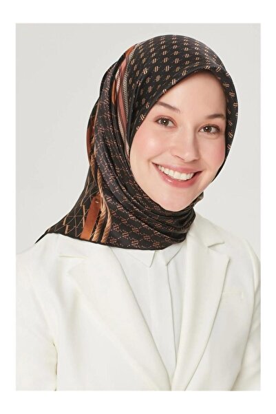 Armine Eșarfă de mătase Nostalgia Tivil IST 8519 - 01 Negru cu model mixt