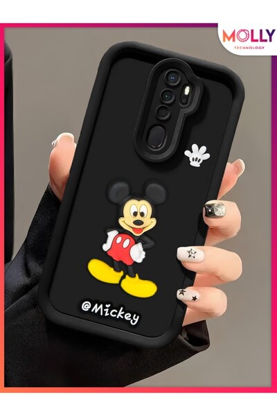 Molly Cute Mickey Silicone Case with Thick Black Edges 3D Embossed for Oppo A5 2020