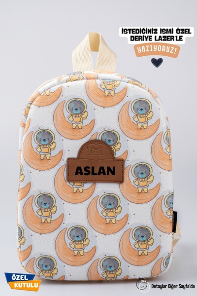 Minilee Küçük Astronotlar – Ay ve Astronot Desenli Anaokulu Kreş Çocuk Çantas...