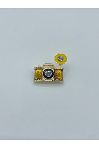 AGAPI Fotoğraf Makinesi Figürlü Metal Broş