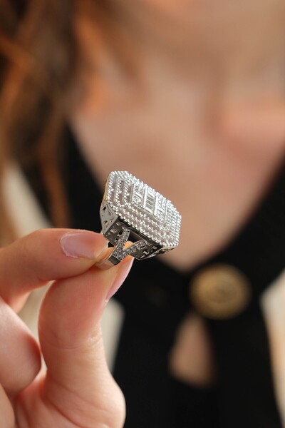 Kiriş Gümüş 925 Ayar Gümüş Baget Modeli Kadın Gümüş Yüzük