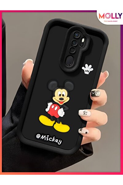 Molly Cute Mickey Silicone Case with Thick Black Edges and 3D Embossed for Oppo A9 2020