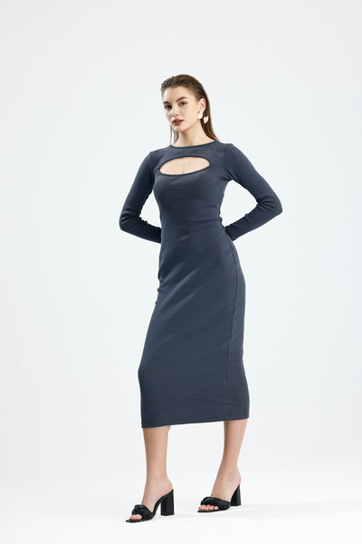 let s shine Low-Cut Combed Cotton Long Dress