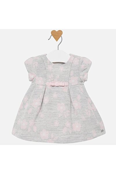 MAYORAL Jacquard Baby Dress with Floral Print