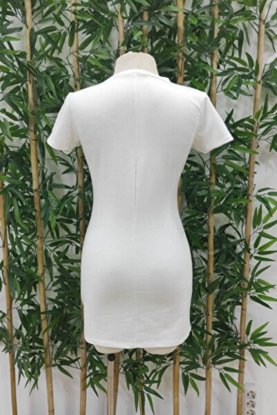 Mossta Queen Print Two Thread Mini Dress White