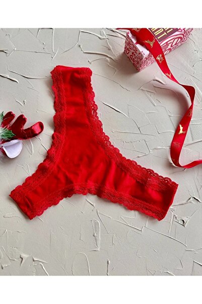 Gawzera Dominant Red Lace Special New Year Boxed Women's Brazilian Panties