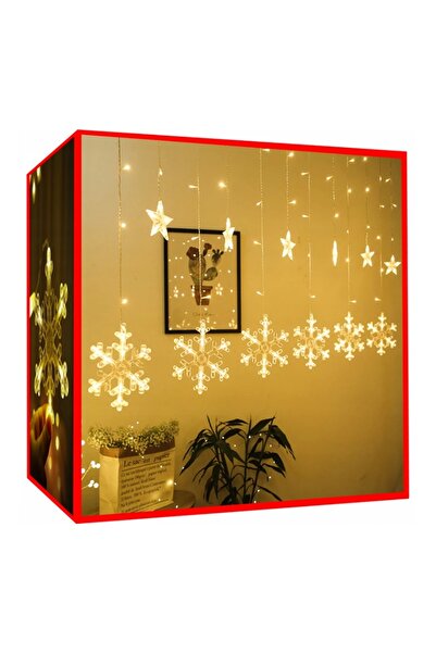 OEM Christmas installation with light curtain, stars and snowflakes