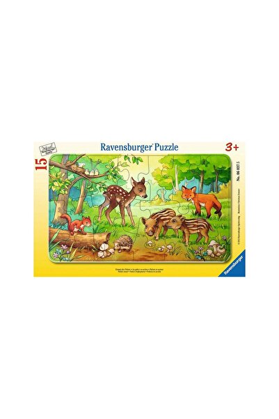 RAVENSBURGER Puzzle tip rama puiuti de animale in padure 15 piese