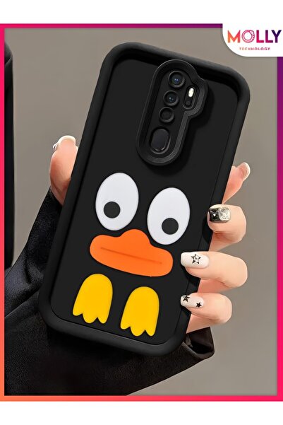 Molly Cute Duck Silicone Case with Thick Black Edges and 3D Embossed for Oppo A5 2020