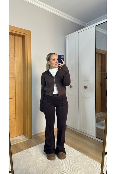 GYUCCE Premium Kalite İspanyol Paça Pantolon Görünümlü Tayt