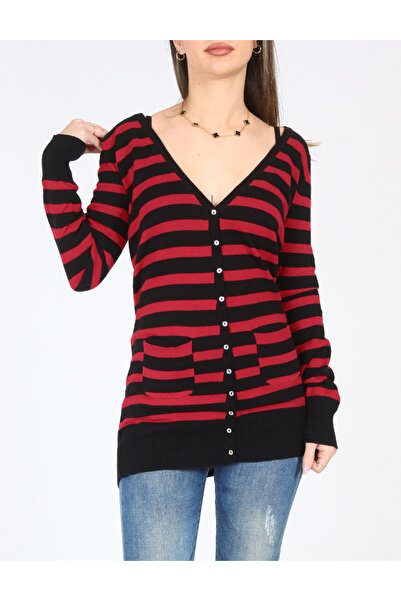 Evendi Cardigan, Red/Black