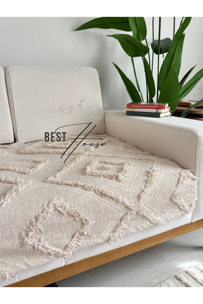 best house decor Frequent Weaving Nordic Sofa Cover 100X250 Cappıcıno