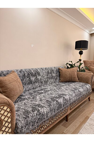 montanahome غطاء كرسي فاخر من القطن بنمط رخامي مضاد للانزلاق ذو وجهين مع حواف...