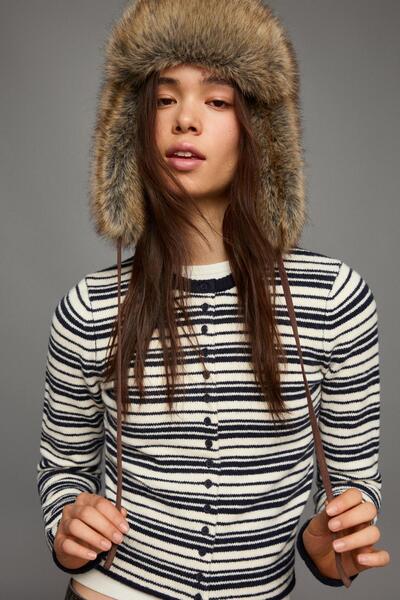 Bershka Faux fur beanie