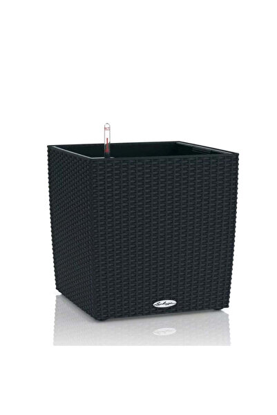 Lechuza Jardinieră cu auto-udare Cube Cottage 30, 12 L, efect de ratan negru