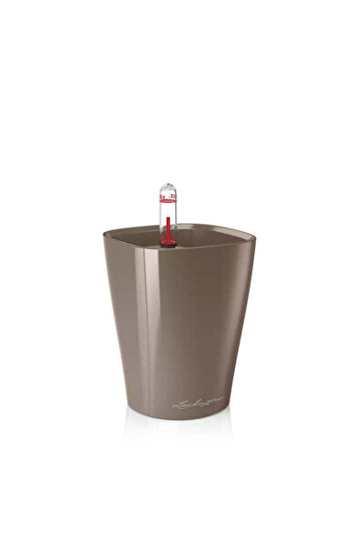 Lechuza MINI-DELTINI Self-Watering Pot 0.4 L, Glossy Beige