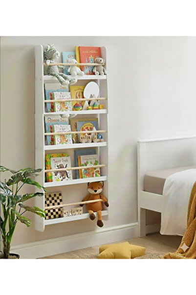 Ahsel Ahşap Montessori Çocuk Odası Mobilyası 5 Katlı 80 cm Genişlik Ahşap Çoc...